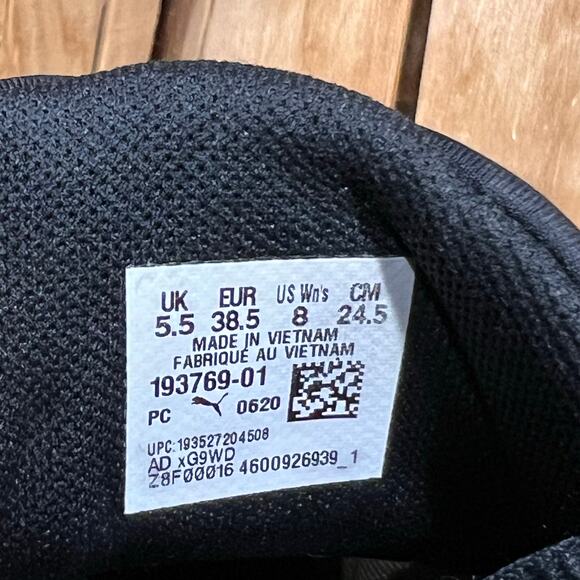 Puma Minima Black Silver White Lifestyle Sneakers Running Shoes Womens Size 8 - Picture 11 of 11